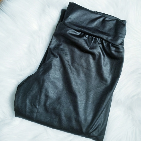 FINAL! Black Corset Lace Wet Look Legging - Picture 7 of 8