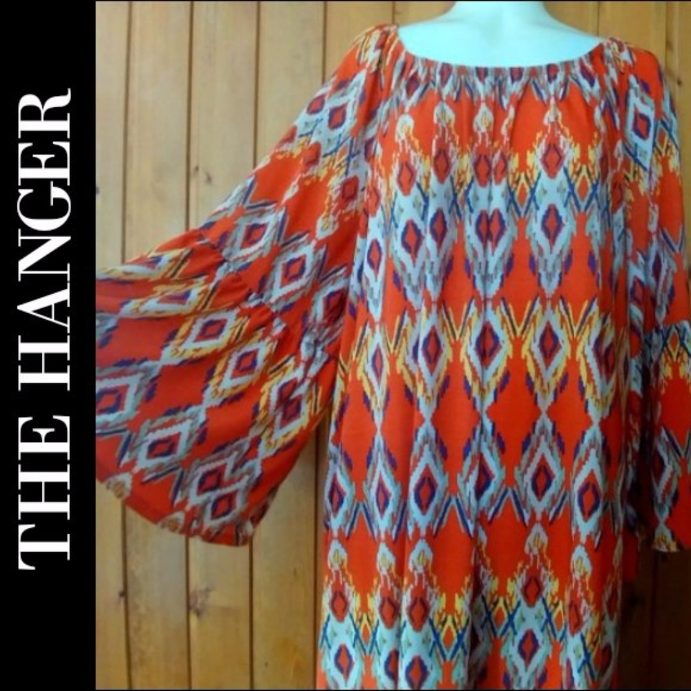 Orange Ikat Design Tunic 2X