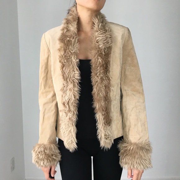 Mango MNG genuine leather faux fur coat - Picture 3 of 8