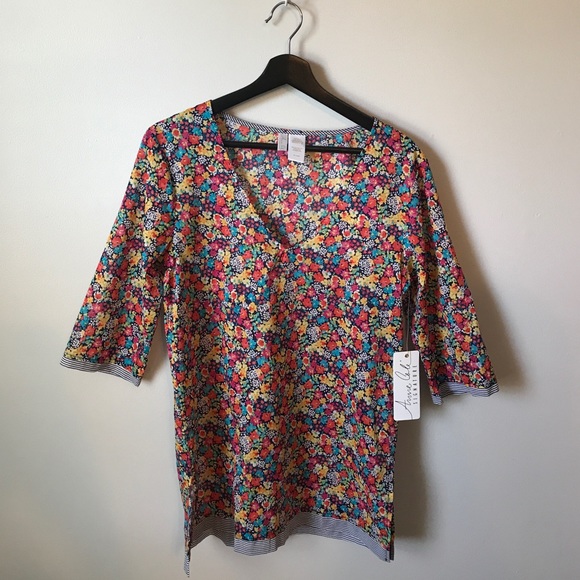 Anne Cole Signature 100% Cotton Floral Tunic - Picture 1 of 6