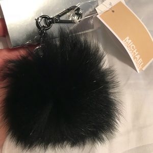 MICHAEL Michael Kors Black XL Pave Fur Pom Pom