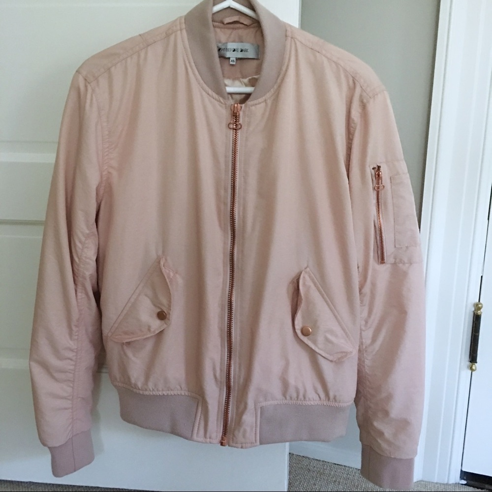 Light Before Dark blush pink w/ rose gold bomber