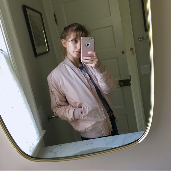 Light Before Dark blush pink w/ rose gold bomber - Picture 2 of 5