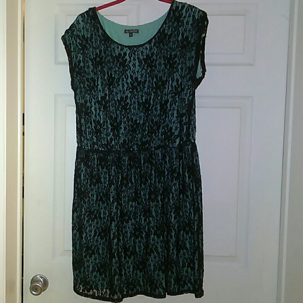 Black lace overlay dress
