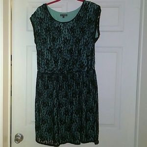 Black lace overlay dress