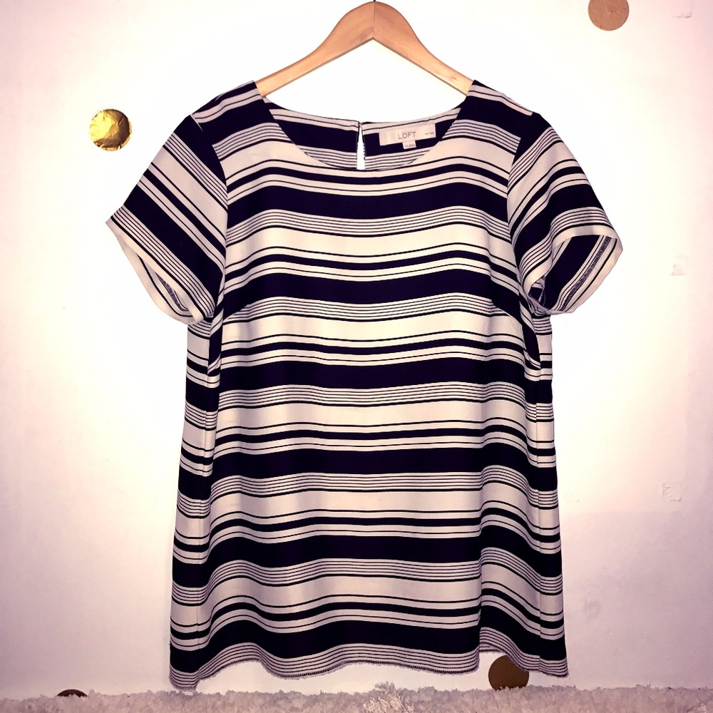 Loft - Black and White Striped blouse