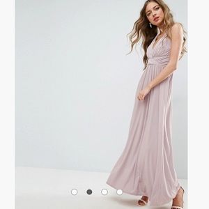 ASOS Drape Twist Back Bridesmaid Dress Maxi Nude
