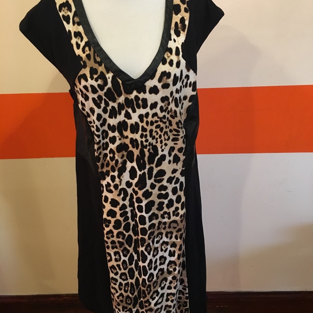 💃🏽Lane Bryant Leopard & vegan leather dress