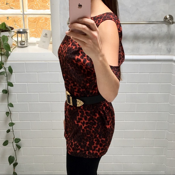 B.B. Dakota Cold Shoulder Animal Print Blouse - Picture 4 of 7