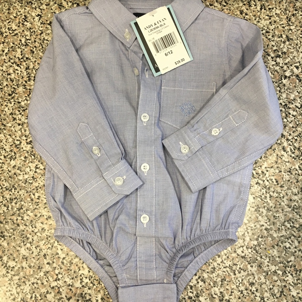 ⭐️Brand New With Tags ⭐️ Blue Collar Shirt Onesie
