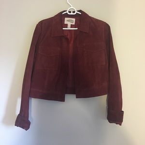 100% Suede Oxblood Trucker Jacket