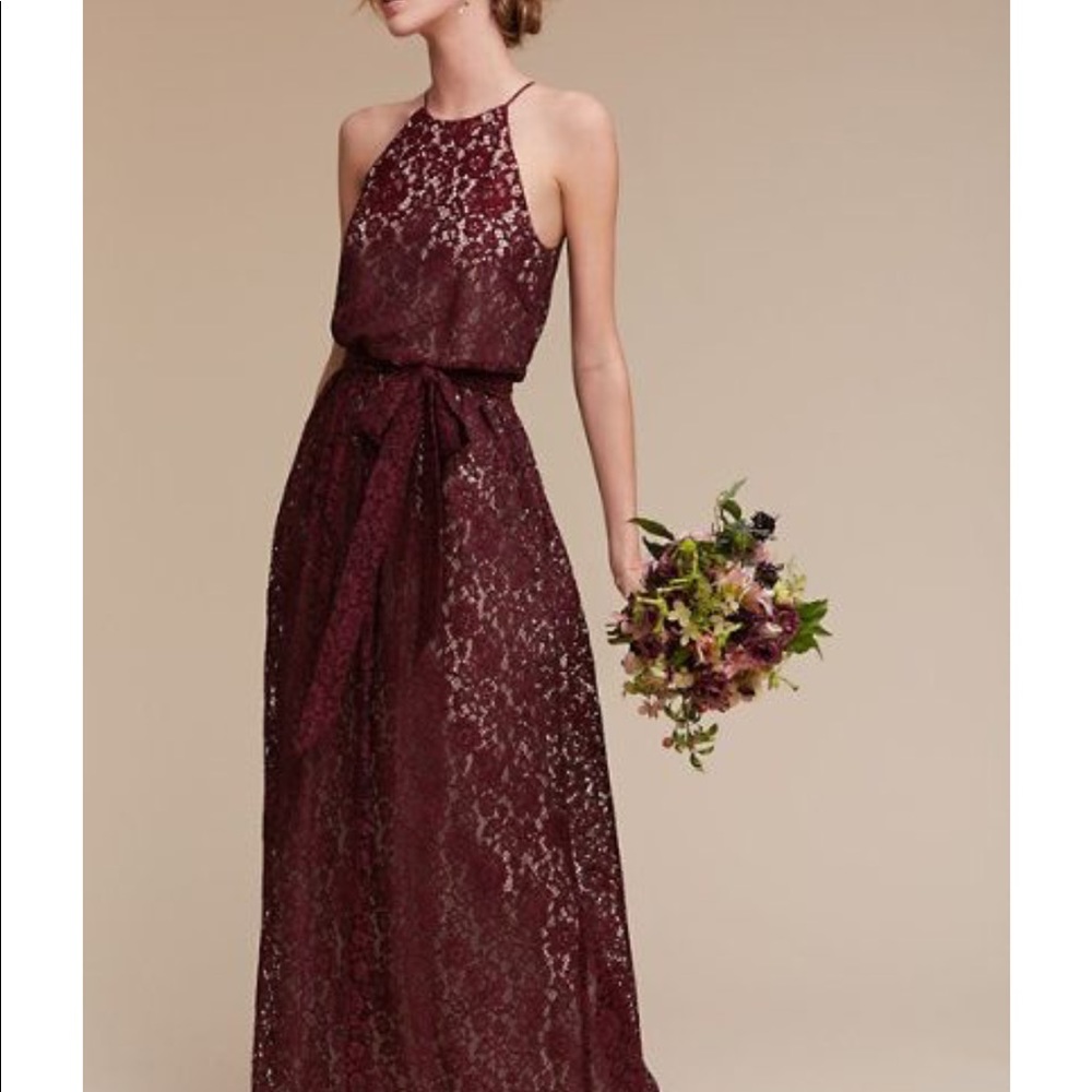 BHLDN Alana Lace Dress NWT- Black Cherry Color