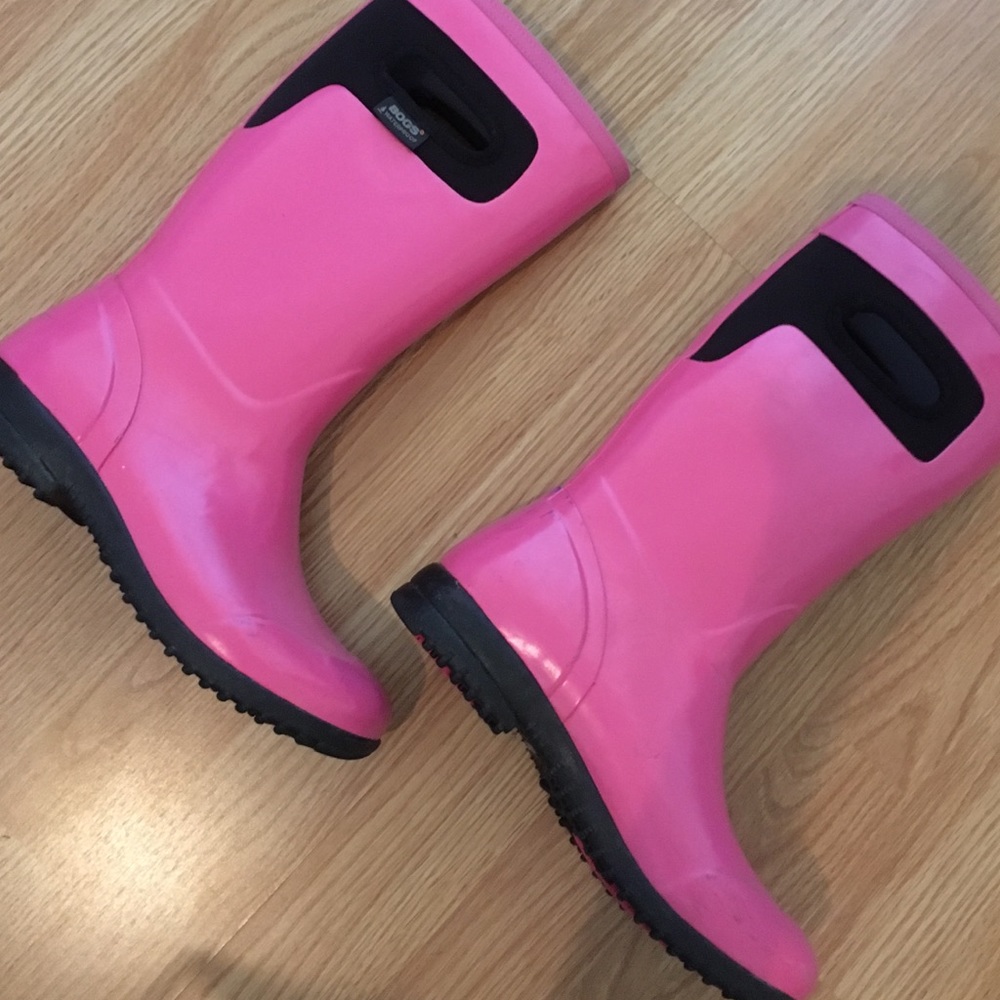 Girls Hot Pink Waterproof Rainboots Bogos