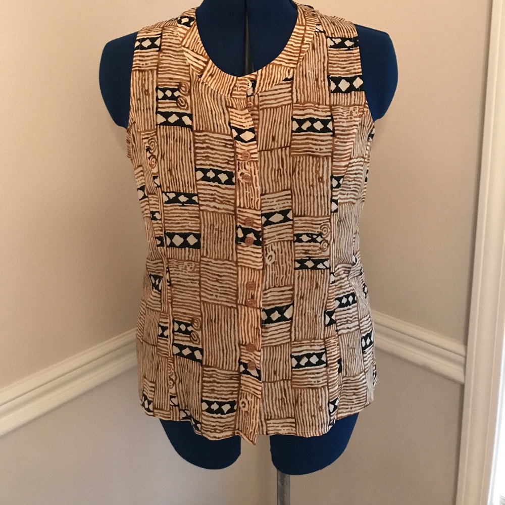 100% silk sleeveless blouse