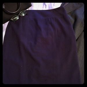 Worthington navy and grey pinstripe pencil skirt