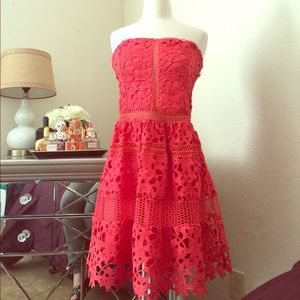 Crochet Red Orange Dress