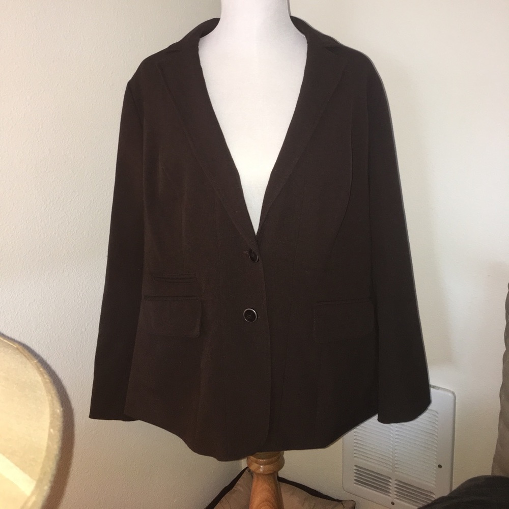 Lane Bryant brown suit jacket and pant set size 16