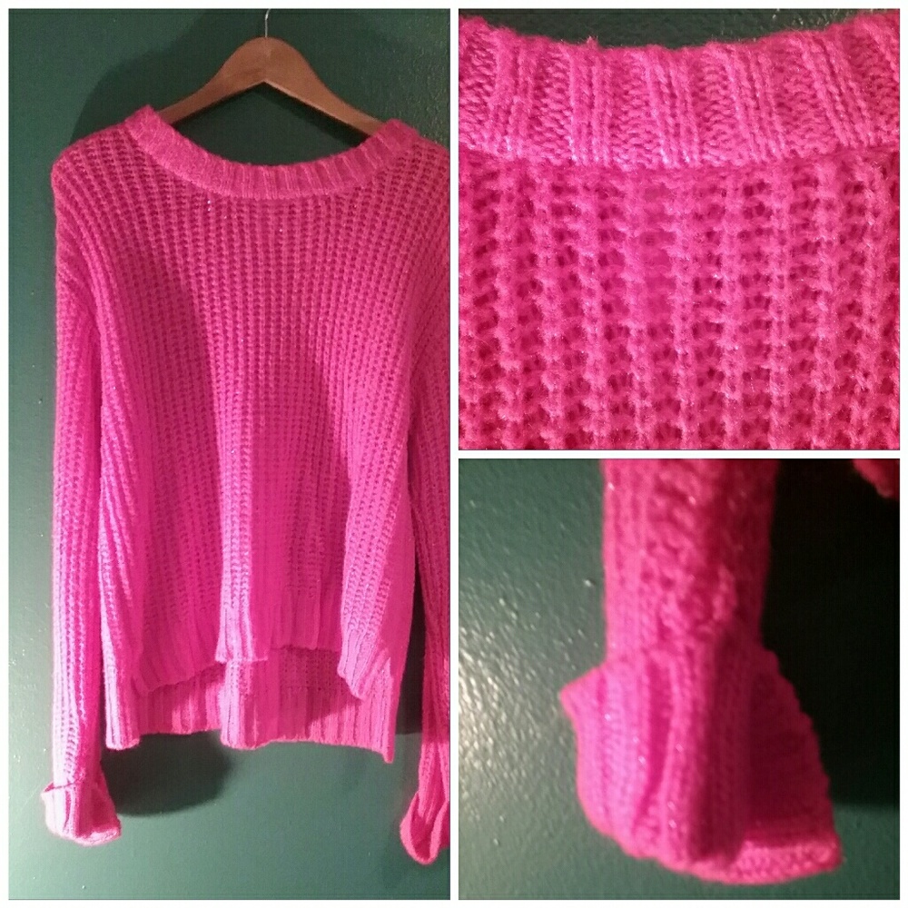 ♨JUST IN♨Pink Crochet Sweater XXL