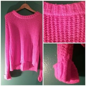 ♨JUST IN♨Pink Crochet Sweater XXL