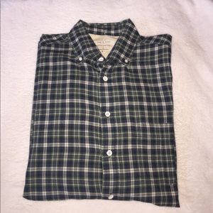 rag & bone men's L blue and green button down
