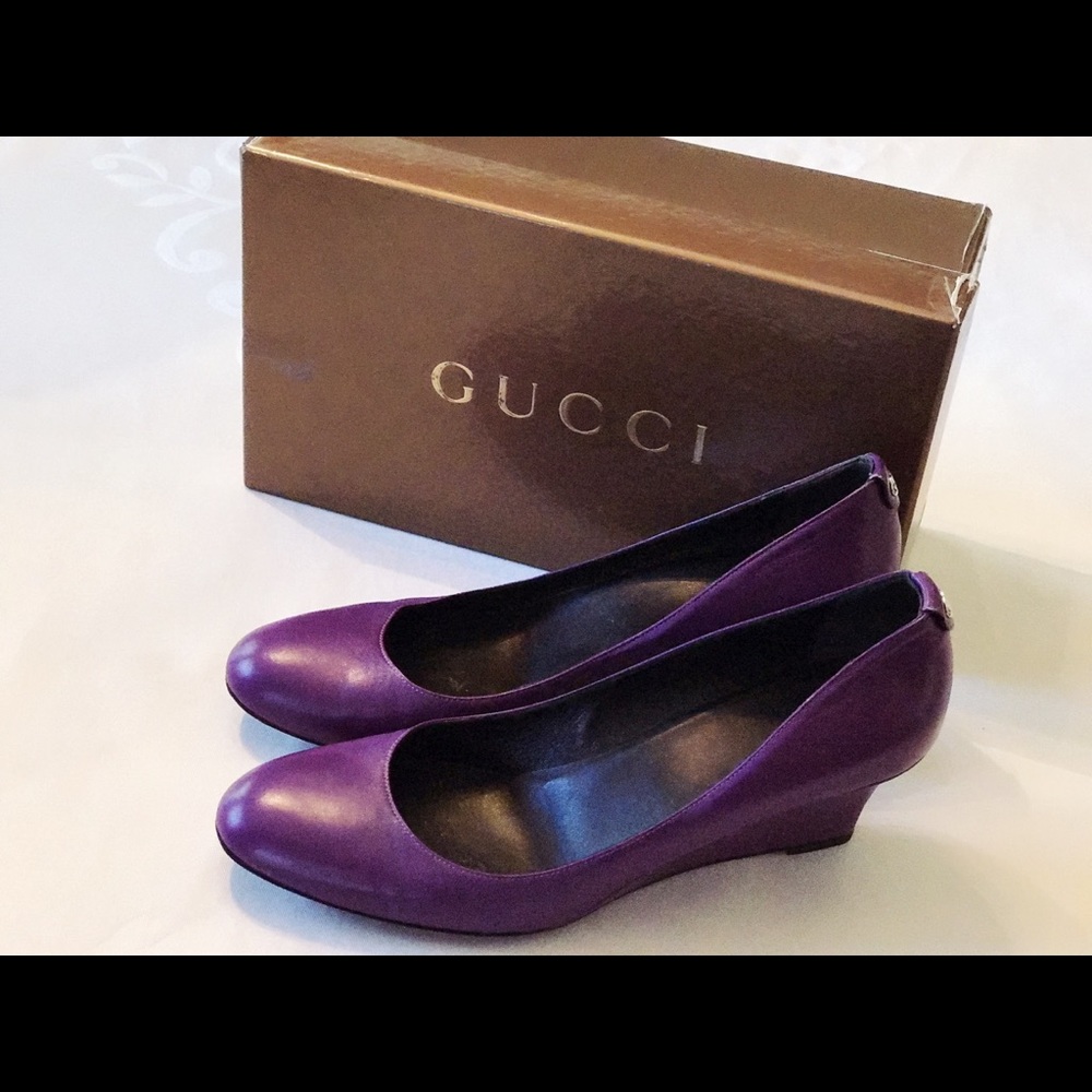 Gucci Wedges Purple Nappa Moorea 39.5