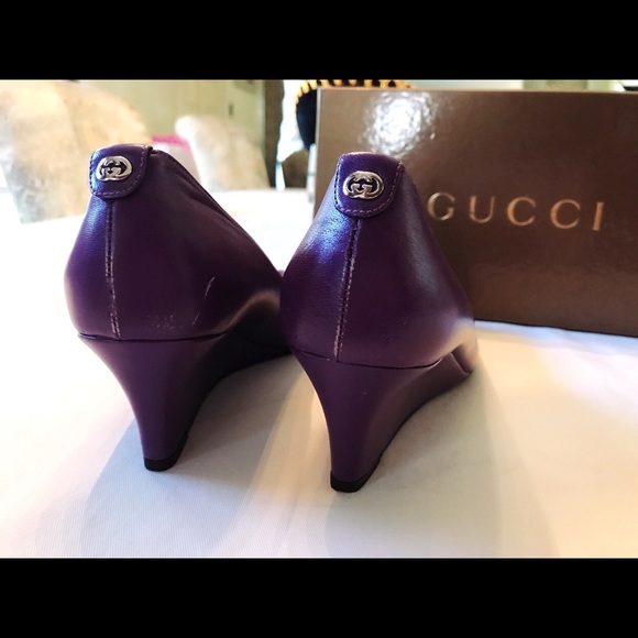 Gucci Wedges Purple Nappa Moorea 39.5 - Picture 5 of 5