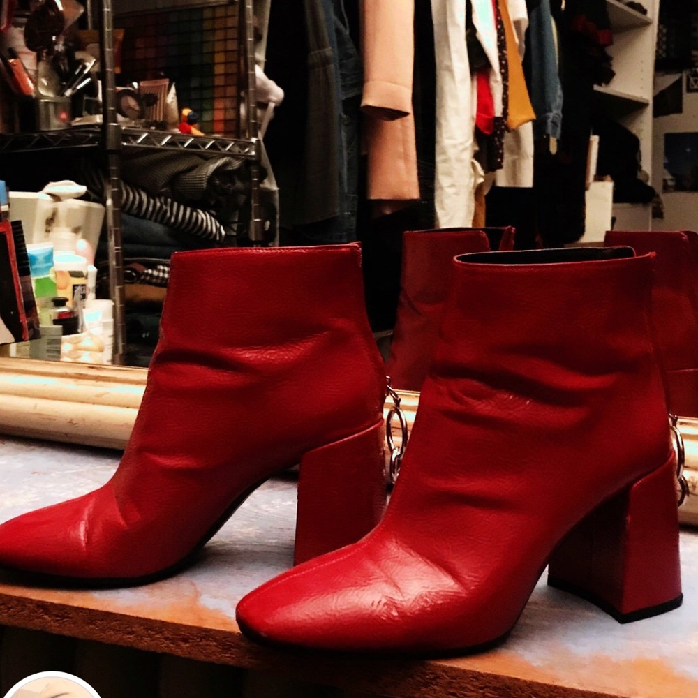 Zara red hot boots