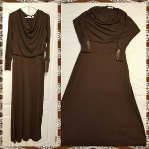 Cato long sleeved sweater dress 14/16 brown