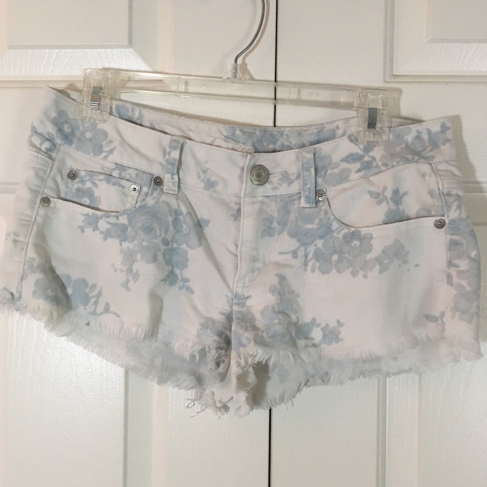 Floral American Eagle Jean Shorts