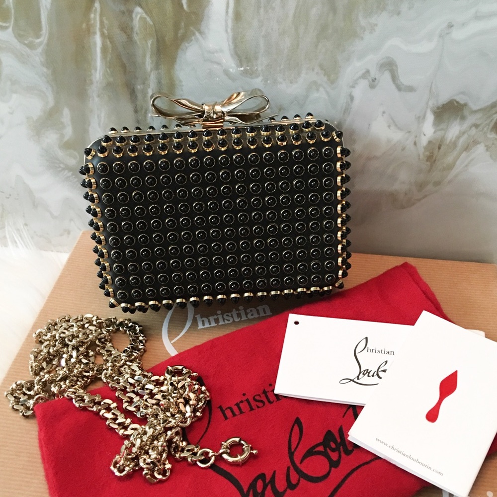 $1895 Christian Louboutin Fiocco Cabo Box Clutch - Picture 2 of 8