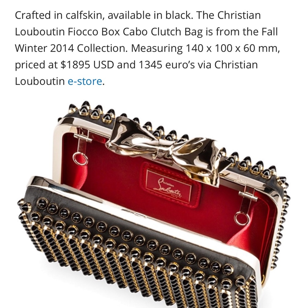 $1895 Christian Louboutin Fiocco Cabo Box Clutch - Picture 8 of 8