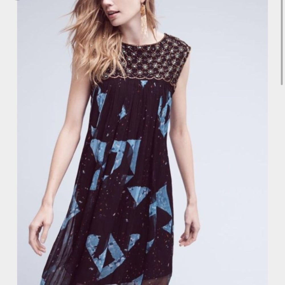Anthropologie Lydia beaded swing dress