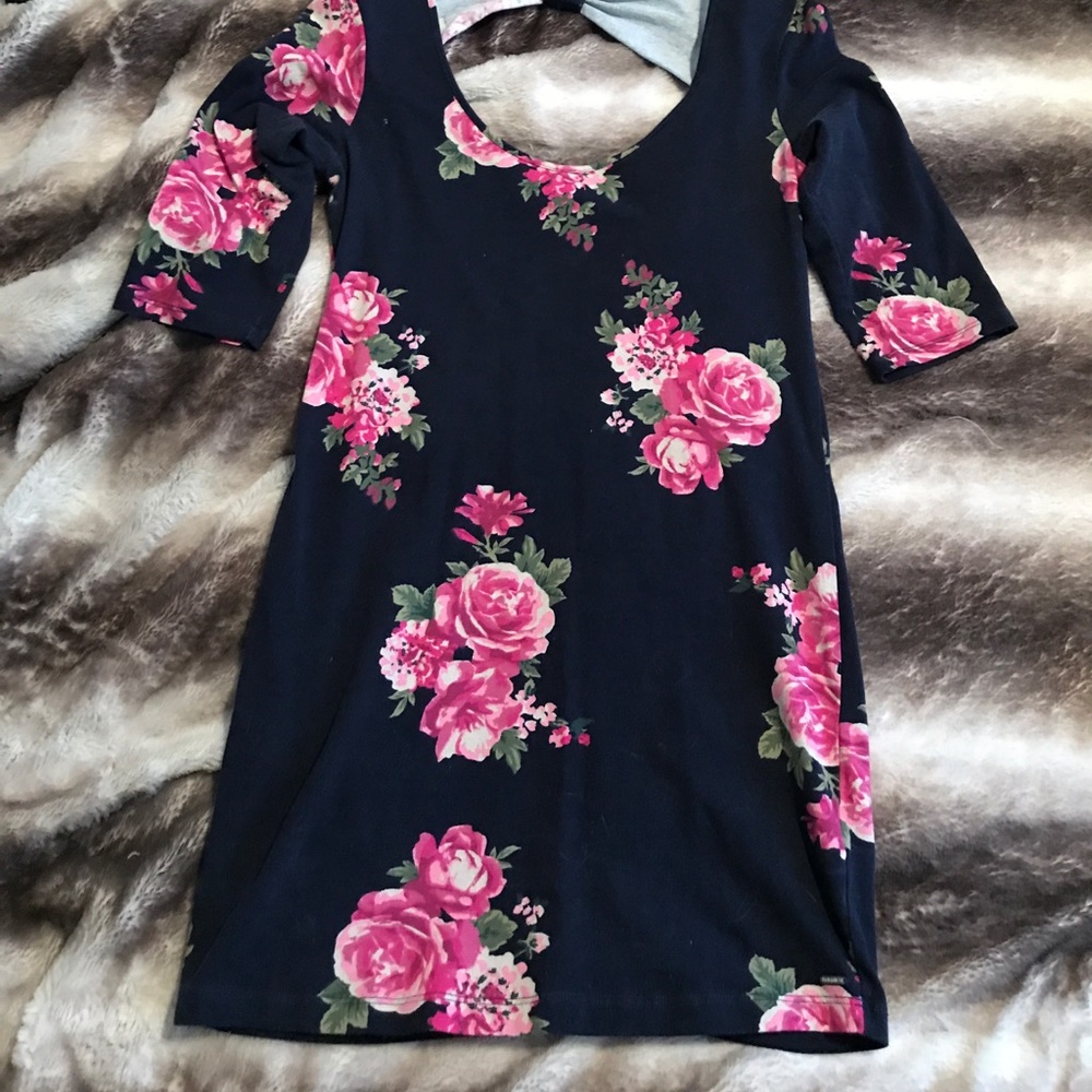 Garage bodycon blue floral dress