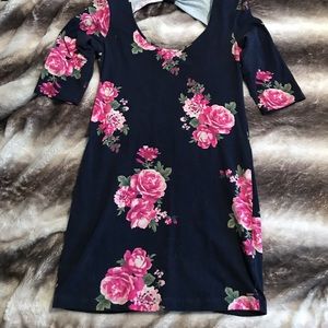 Garage bodycon blue floral dress