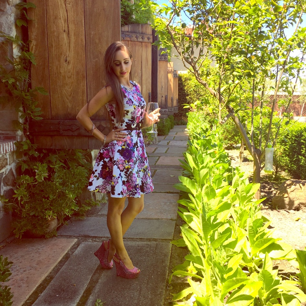 BEBE Majesty Fit & Flare Dress