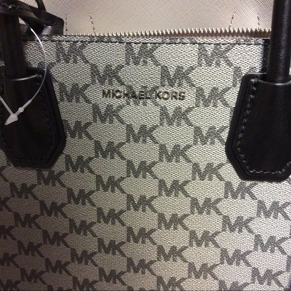 Michael Kors Mercer LG convertible tote Blk/Gry - Picture 2 of 4