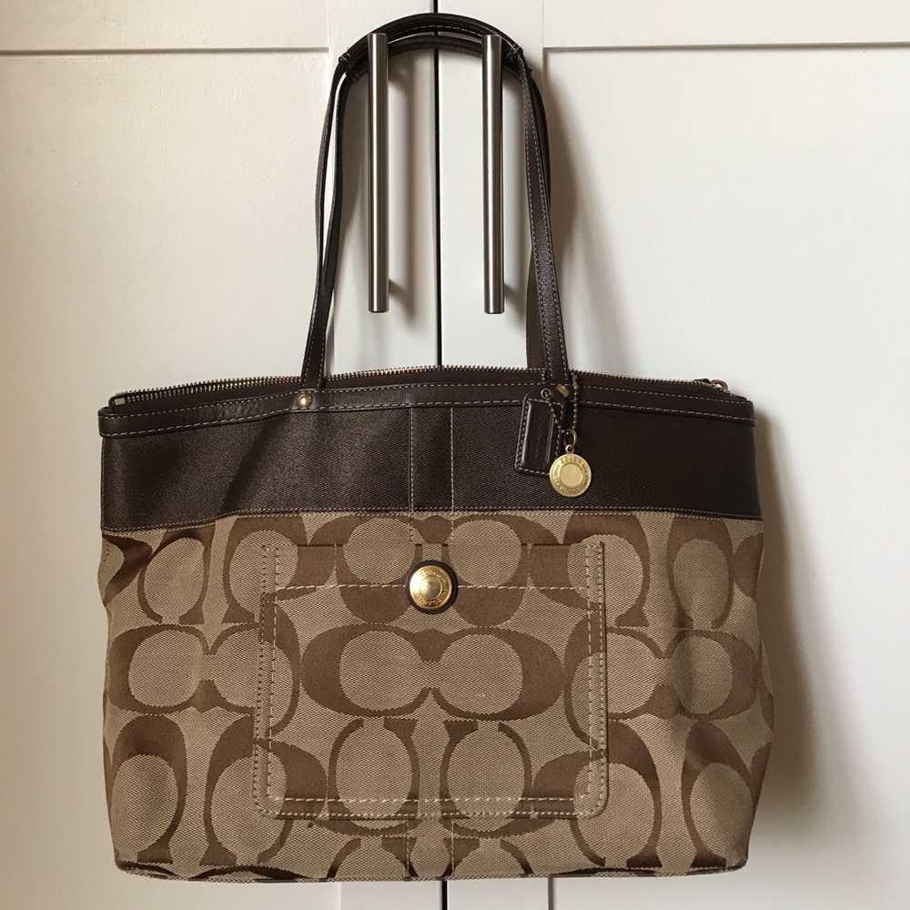 Classic Coach Stripe Tote