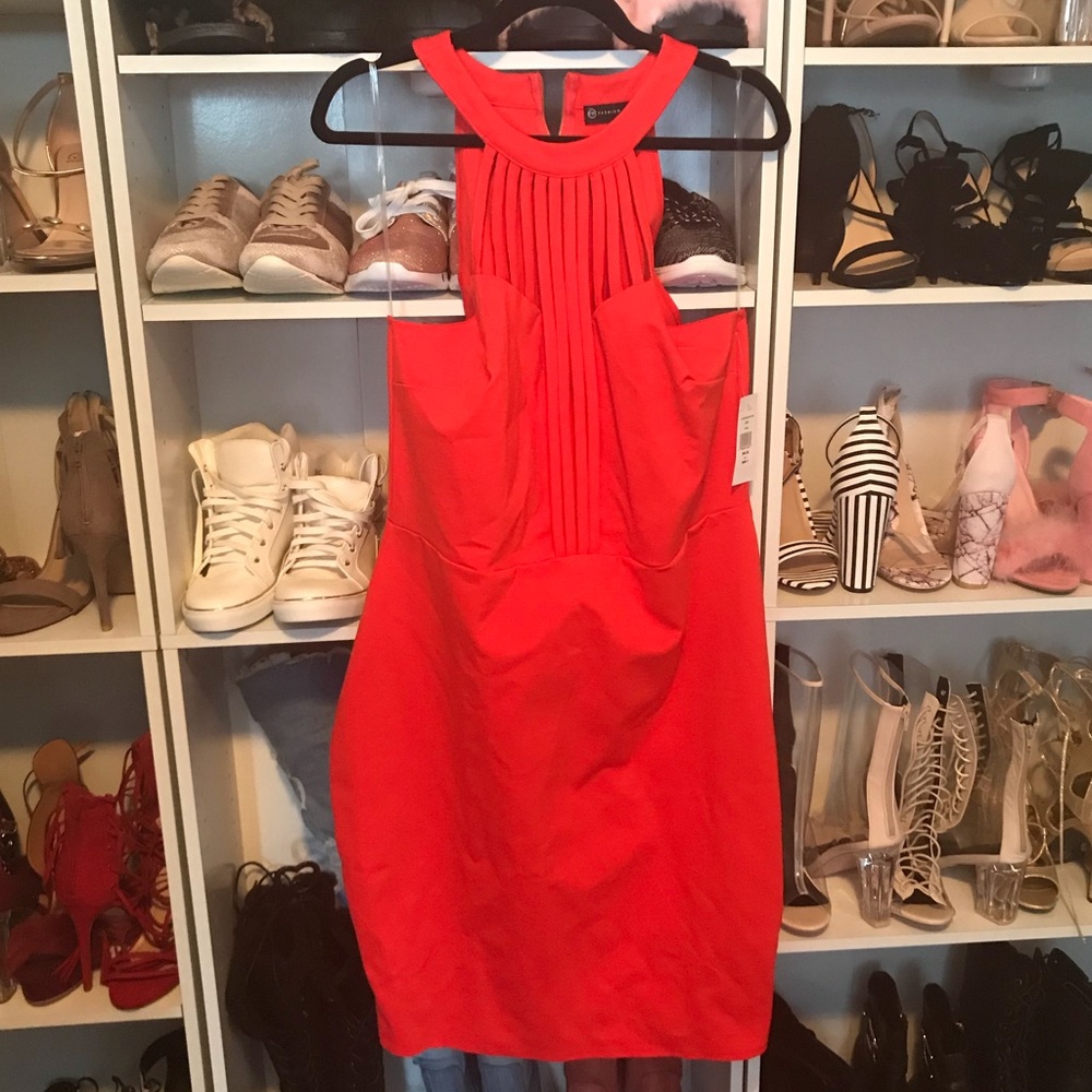 BEAUTIFUL FASHION TO FIGURE TOMATO RED DRESS