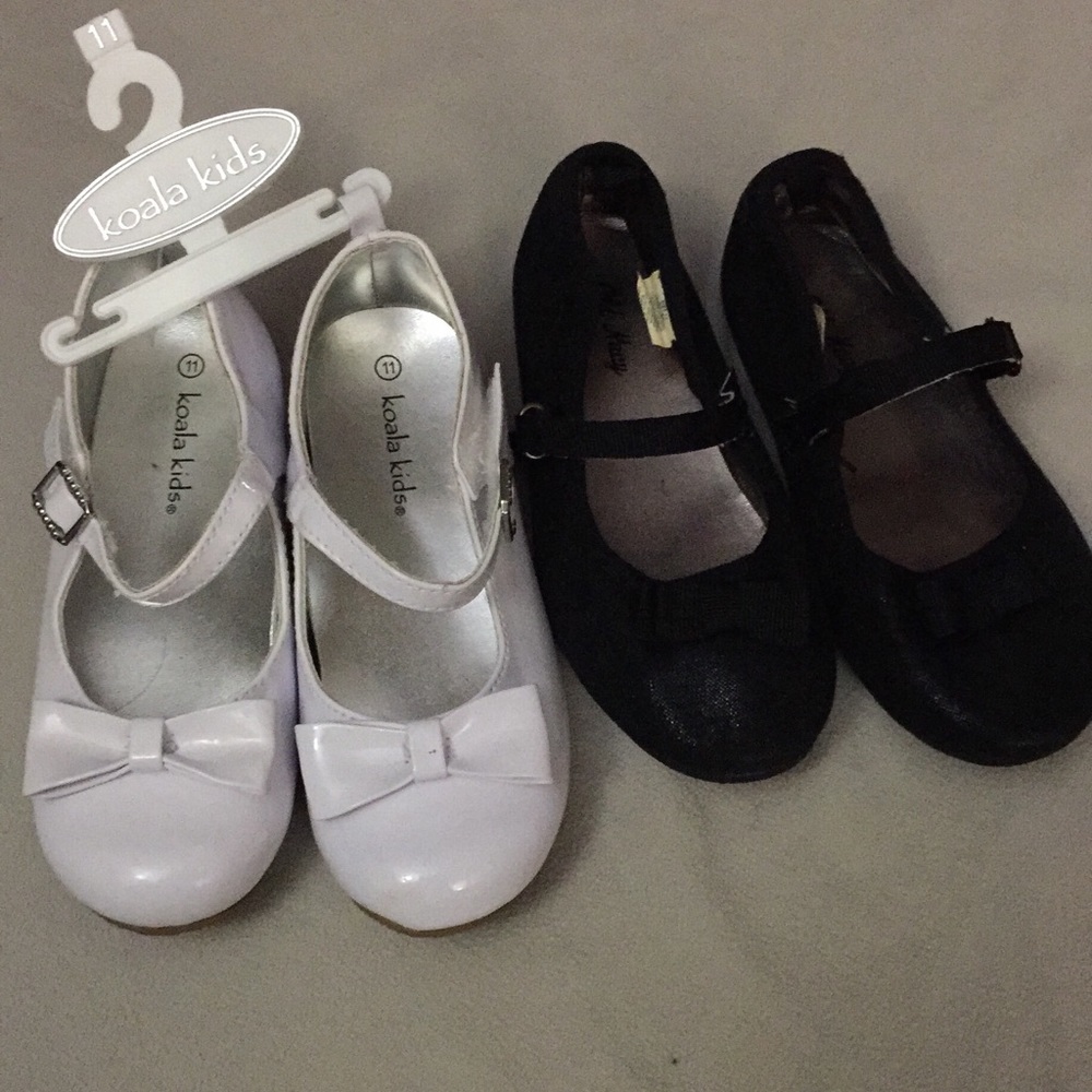 New girls Mary Jane shoes dress white black Sz 11