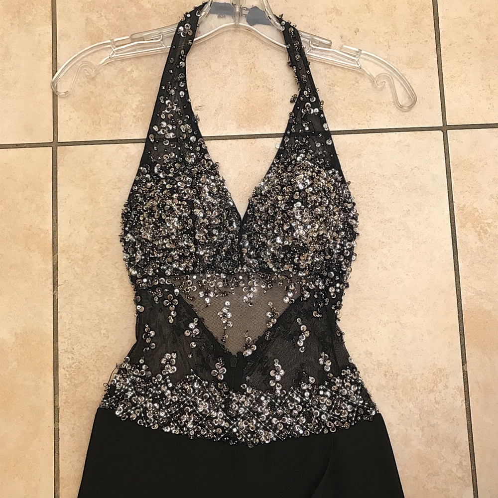 Silver and Black Gown