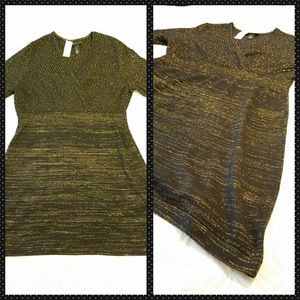 Lane Bryant black and gold sweater dress 18/20 NWT