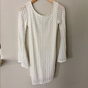 White lace dress with open back