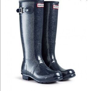 🔥SALE🔥Hunter Tall Navy Boot with Sparkle-flecks