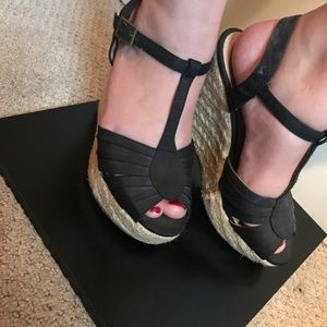 Candies Black Wedges