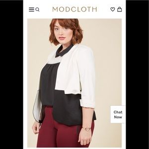 Modcloth Blazer Jacket Colorblock 3/4 Sleeve EUC Modcloth Blazer Jacket Colorblock 3/4 Sleeve EUC