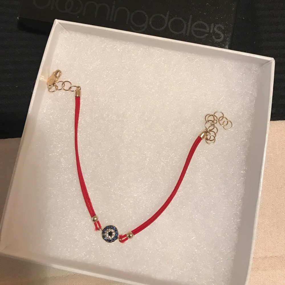 Meria T diamond and sapphire evil eye bracelet