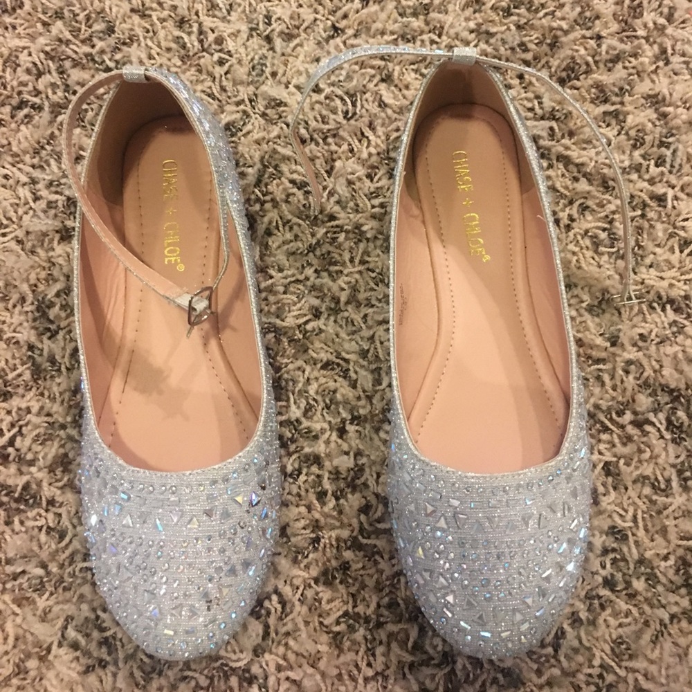 Silver prom shoes