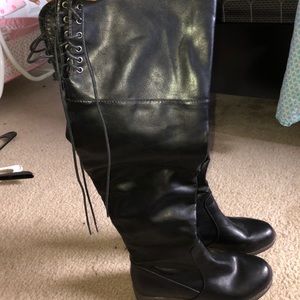 Black Thigh High Boots