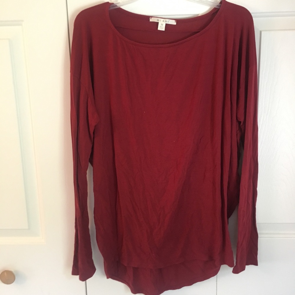 Burgundy/wine dolman long sleeve top