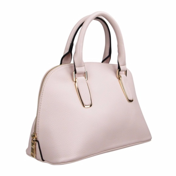 Mini Satchel Handbag w/ Shoulder Strap (Pink) - Picture 2 of 8